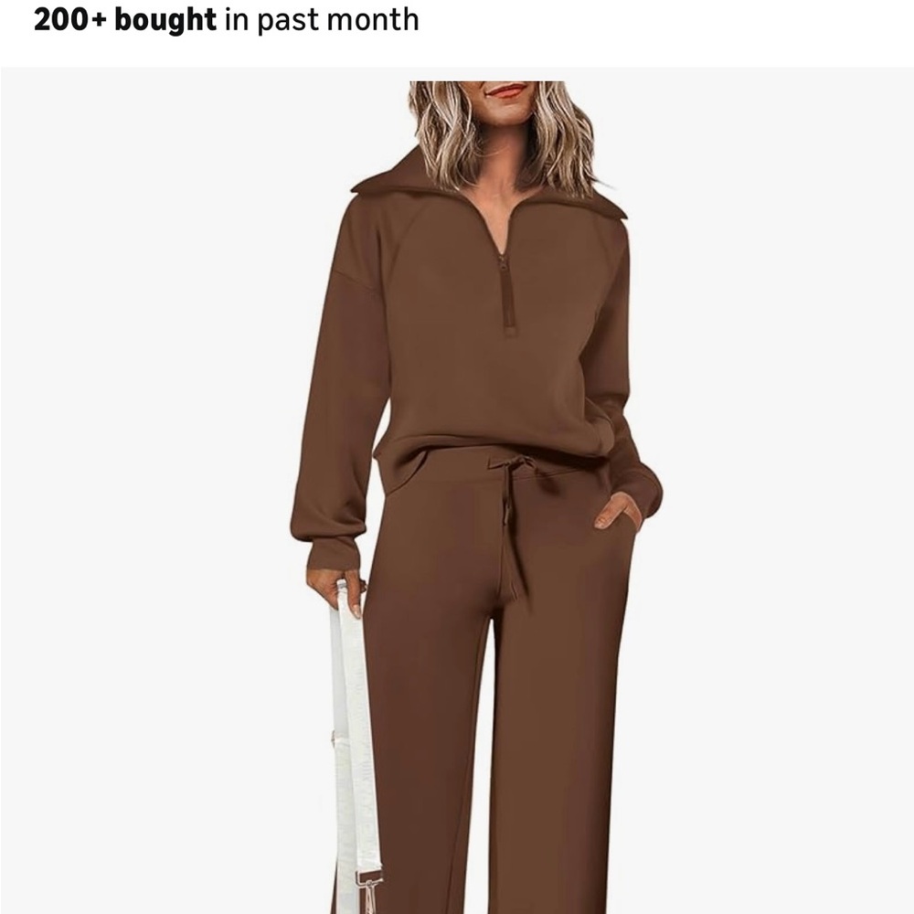 Pretty Garden Brand Women's Brown Two Piece Lounge Set. Size Small.